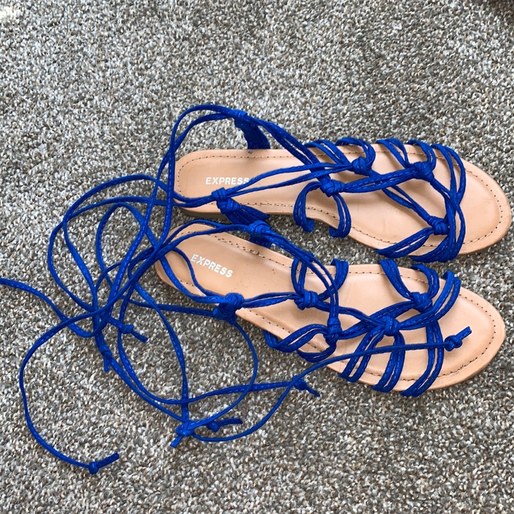 Women’s Express Blue Tie Up Sandals size 8.5